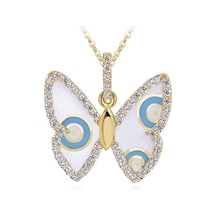 Diamond Line - Gülaylar - Sarı Altın 14 Ayar Kelebek Kolye Standart N11.23818