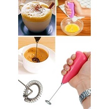 Pilli Mini Mixer Kahve Süt Köpürtücü Karıştırıcı Mıt1084 Çelik Diğer