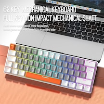 T60 Mini Rgb Oyun Klavyesi Gaming Mekanik 62 Tuşlu 18 Rgb Led Usb Tip-c Kablosu