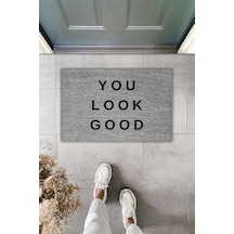 Rugmood Modern Dijital Baskı - You Look Good - Kapı Önü Paspası Gri