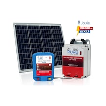 Puhu Ecos Güneş Enerjili Elektrikli Çit Cihazı 8 Joule 60w Panel + 12v/42ah Jel Akü