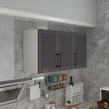 Kenzlife Hazır Mutfak Dolabı Limon90 Gri Mod2 90 120 32 Mebran Kapak Suntalam Gövde Beyaz
