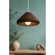 Kubbe Form Sarkıt Avize Beton Görünümlü Dokulu Modern Dekoratif Avize E27 25 Cm - Kahverengi
