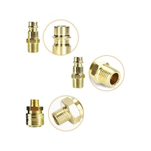 Kosona 10 Adet Bakır Hava Bağlantı Kitı: 2 Adet Hızlı Ayırma Konektörü, 4 Adet Dişi Ve 2 Adet Erkek 1/4" Bsp Uç, 2 Adet 8mm Hortum Ucu Altın