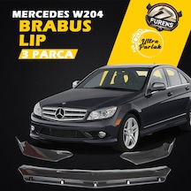 Mercedes Benz W204 2007-2014 Uyumlu Brabus Ön Lip 3 Parça Kanatlı Lip