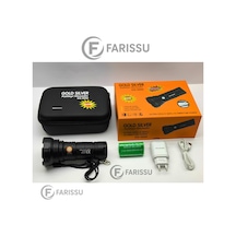 Gold Sılver Gs-5000 6800mah Bataryalı, Uzun Ömürlü, Şarjlı El Feneri Siyah