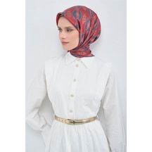 Armine Sura İpek Eşarp Açık Bordo