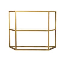 Alison 2 Raflı Gold Metal Dresuar&konsol Gold