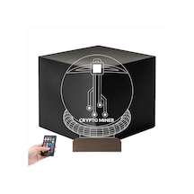 Luvivia Crypto Miner Mining Madenci Kripto Finans 3d Lamba - Masa Gece Lambası Şeffaf