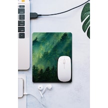 Sonictouch Çam Ormanı Temalı Yeşil Pürüzsüz Yüzey Kaymaz Taban Dikişsiz Kenar Gamer Oyuncu Mouse Pad Mousepad