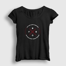 Presmono Kadın Forever Fall Out Boy T-shirt Siyah