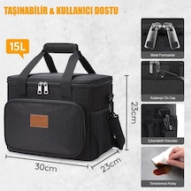 Jzcat- Haegs Termal Çanta, Soğuk Sıcak Tutucu Yalıtımlı Beslenme Siyah