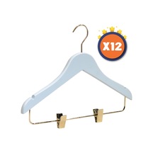 Nyn Ahşap 7-14 Yaş Mandallı Genç Çocuk Askısı Mavi Renk 12 Adet