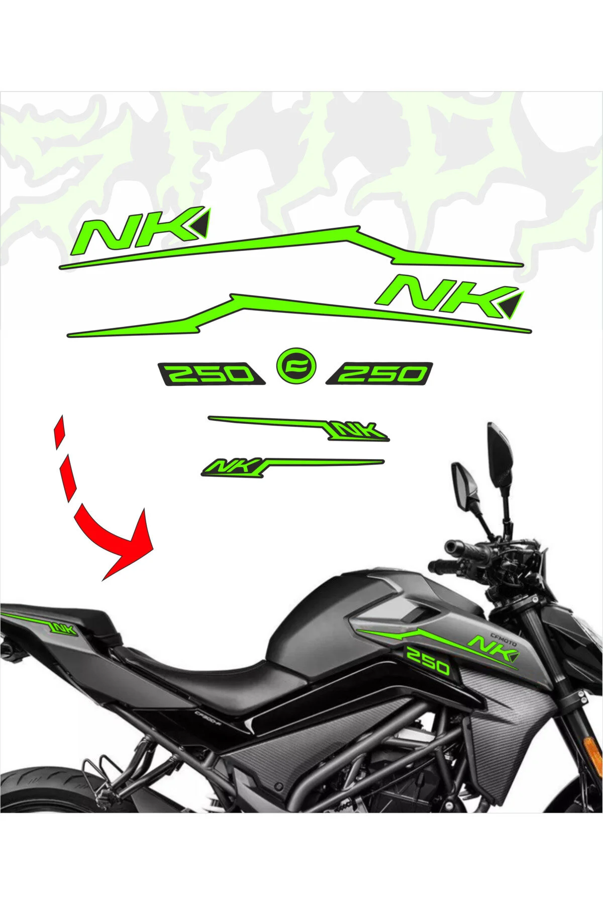 Nk250 Sticker Set Yeşil