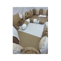 Montessori 100x200 Uyku Seti Piercardin İç Yorgan Ve Nevresim 155x215 Cm, Çift Yönlü Kahve Bej