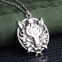 White Wolf Erkek Kolye Beyaz Kurt Kolye Takı Aksesuar K24 T5