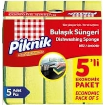 Piknik Bulaşik Süngeri 5'li Düz
