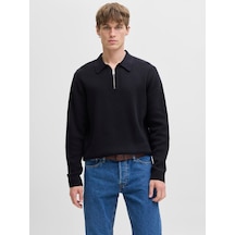 Jack & Jones Jprmılano Stıtch Knıt Zıp Polo Sn Night Sky Çok Renkli