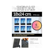 Beyaz-6 Adet Pvc Li 18x24 Cm 22mm Bombeli Çerçeve Fotoğraf Resim Çerçevesi Ayaklı Veya Duvara Asma Yatay-dikey