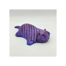 Hareketli Ve Eklemli Vatoz Balığı Pangolin Dokulu 3d Baskı Stres Oyuncağı Silk Mor