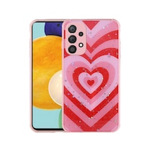 Zore Galaxy A32 4g Kılıf Simli Desenli Kamera Korumalı Parlak Ogaa Popy Kapak - Kalp