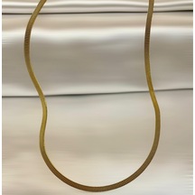 İtalyan Model Hasır Kordon Çelik Gold Unisex Kolye 60 Cm