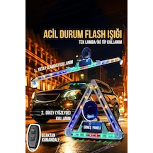 Reflektör Araç İçin Acil Durum 11 Farklı Çakar Led Deseni Usb + Güneş Enerjili Ve Kumandalı