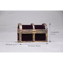Vm Tasarım - Eskitme Çerçeveli & Dokulu Anı Ve Takı Sandığı 15x9x11 Cm Dekoratif Hediye Kutusu Diğer