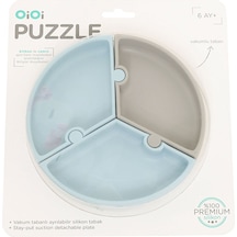 Puzzle Mama Tabağı Mineral Blue Powder Grey 4 Adet