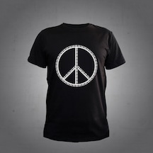 Herşey Nota Barış Simgesi T-shirt Piyano Unisex Siyah 001