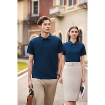 New Performance Arw50329 Serintutan-antibakteriyel-yüksek Kalite Düğmeli Polo Yaka Tshirt Lacivert
