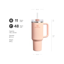 Quencher H2.0 Flowstate Pipetli Termos Bardak 1.18 Litre - Pastel Turuncu Orange Cream Paslanmaz Çelik Çok Renkli