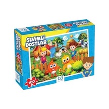 Sevimli Dostlar 100 Parça 34x24cm Çocuk Puzzle Yapboz Serisi