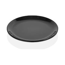 12 Adet Yuvarlak Siyah Melamin Tatlı Tabağı Servis Tabağı - Bulaşık Makinesinde Yıkanabilir 25 Cm