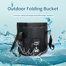 Cbtx Outdoor 12l/20l Katlanabilir Kova Isı Direnci Yüksek Kapasiteli Kamp Açık Hava İçin Taşınabilir Yuvarlak Depolama Kovası 12l Siyah