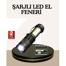 Hubrendy Kargo Küçük Boy Şarjlı Led El Feneri Taşınabilir Klipsli
