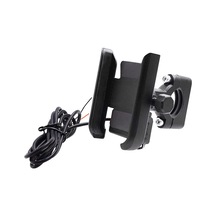 Resolut Motosiklet USB Şarjlı Alüminyum Alaşım Gidon Bağlantılı Telefon Tutucu
