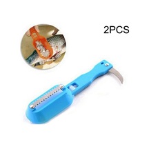 Cbtx 2 Pcs Mutfak Temel Balık Kazıyıcı Balık Pulu Planya Bıçağı Kapaklı Mavi