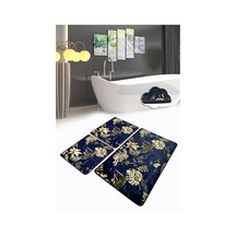 BLANKET 3 Lü Set Banyo Halısı Paspas Yıkanabilir Kaymaz Taban Klozet Takımı Çok Renkli