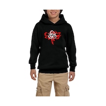 Zepplin Giyim Coheed and Cambria Butterfly Logo Siyah Çocuk Kapşonlu Sweatshirt Siyah