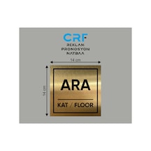 Gold Alüminyum Kat Yönlendirme Levhası Ara Kat 14x14 Cm Arkası Yapışkanlı