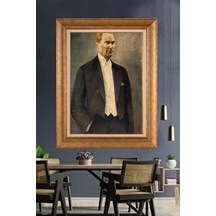 Altın Varaklı Çerçeveli Paspartulu Atatürk Tablo Hk3252