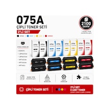 075a Çipli İkili Set 2 Siyah -2 Mavi -2 Sarı - 2 Kırmızı