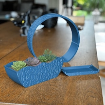 Bezos 3d Baskı Self-watering Planter - Kendi Kendini Sulayan Saksı-mavi Dmc