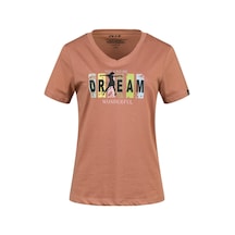 2as Alone Baskılı V Yaka Kadın T-shirt 404 Kahve 2as Alone Baskılı V Yaka Kadın T-shirt 404 Kahve