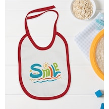 BK Kids Stay Groovy Tasarımlı Kırmızı Bebek Mama Önlüğü-1 Kırmızı