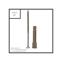 Dübel-vida Seti, Tuğla Boşluk Dübeli 12 Mm, 6,0x120 Yhb Sunta Vidası, 10 Adet