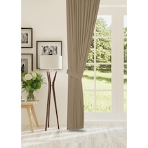 Cheap's Home Petek Dokulu Kadife Dokuma Sık 1 X 3 Pileli Fon Perde Bej