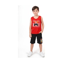 Fyk Kids Erkek Çocuk Baskılı Sıfır Kol 06 Start Alt-üst Takım Kırmızı