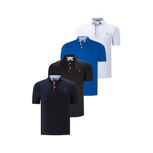 Dörtlü Set T8582 Dewberry Erkek T-shırt-siyah-beyaz-lacivert-saks